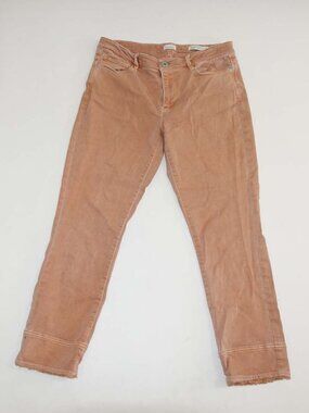 J. Jill Women's Authentic Fit Cropped Jeans Size 10 Tall Peach Mid Rise Stretch